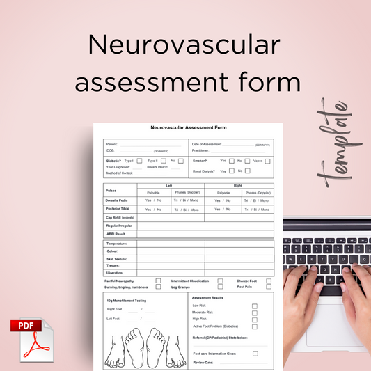 Neurovascular assessment form