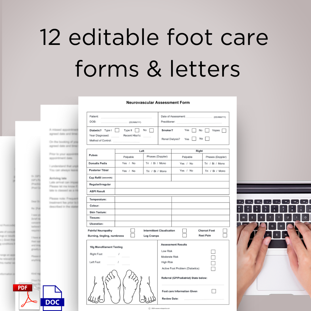 Foot Care Templates Bundle (Podiatry)